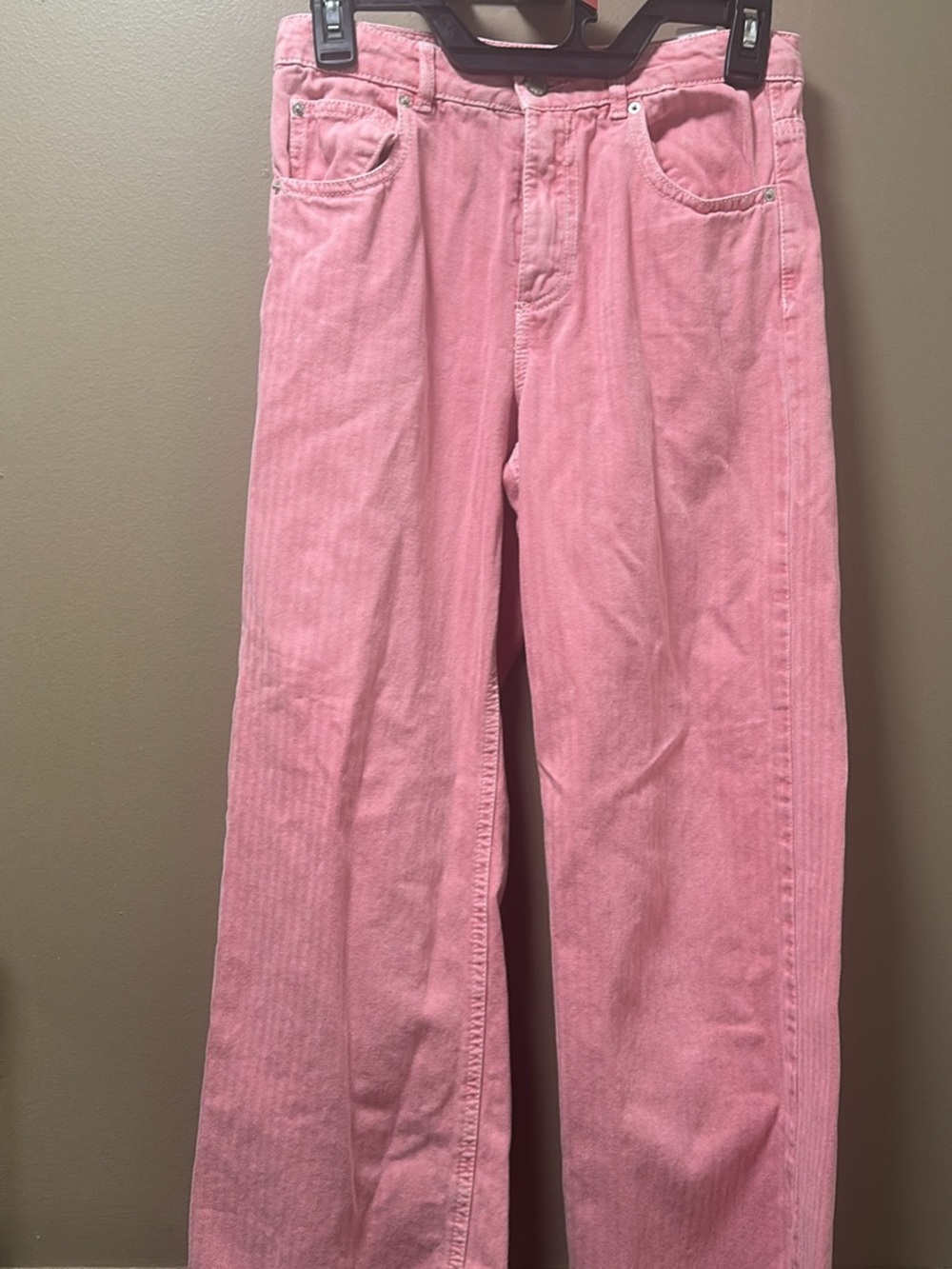 Zara Light Pink Wide-Leg Jeans